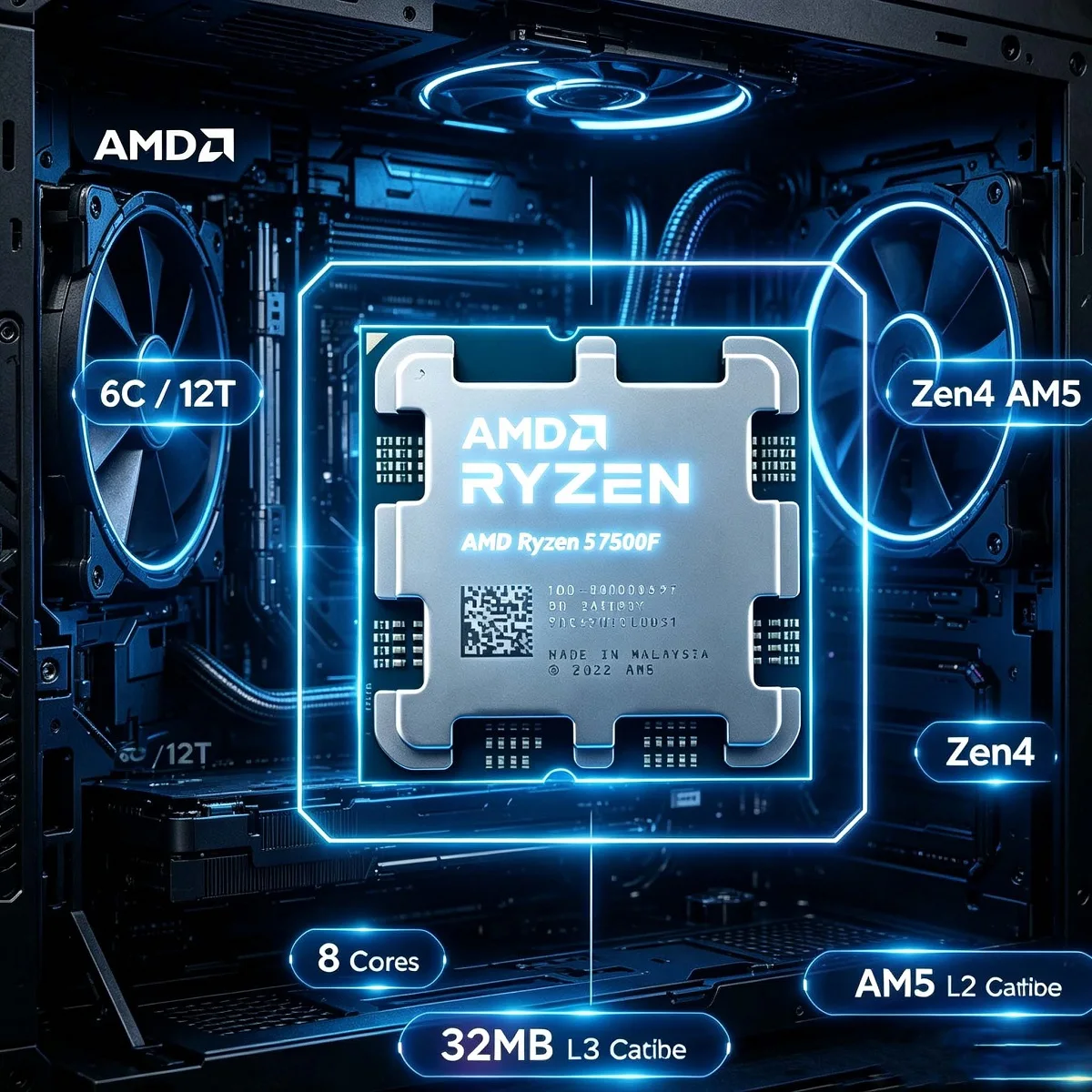 Amd Cpu Ryzen 5 - AMD Ryzen 5 7500F Desktop Gaming