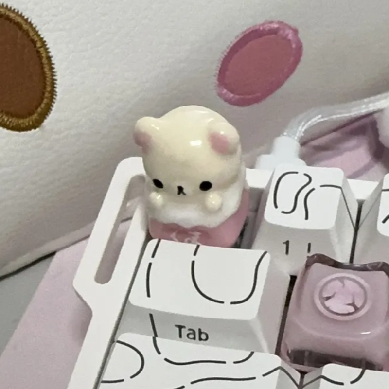 Gaming Keyboard Mechanical - Kawaii Rilakkuma Keycaps Relax Bear Artisan