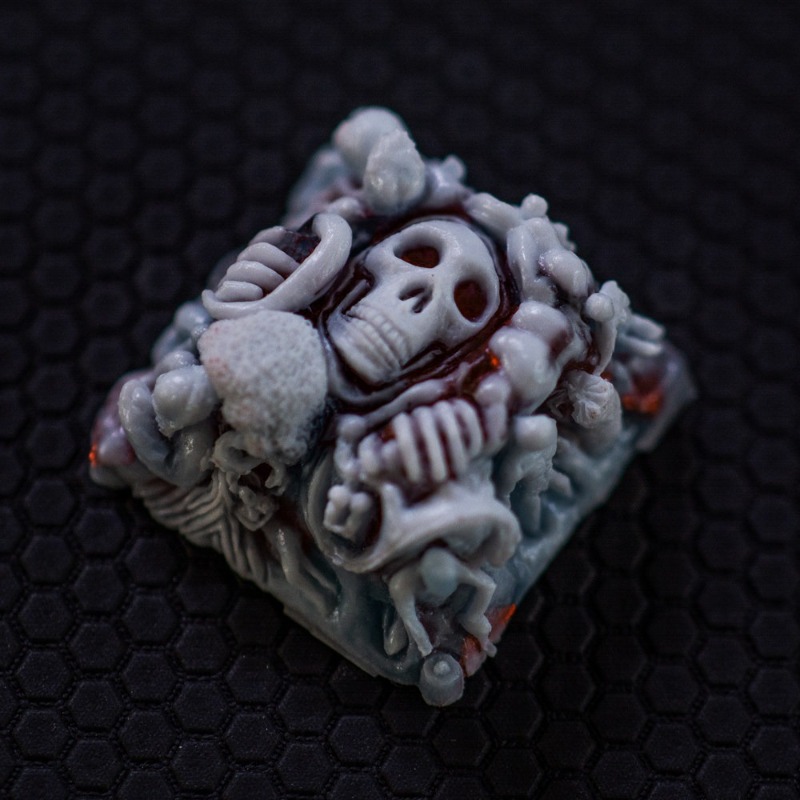 Gaming Keyboard Mechanical - Gameboy Custom Skeleton Resin Keycaps for