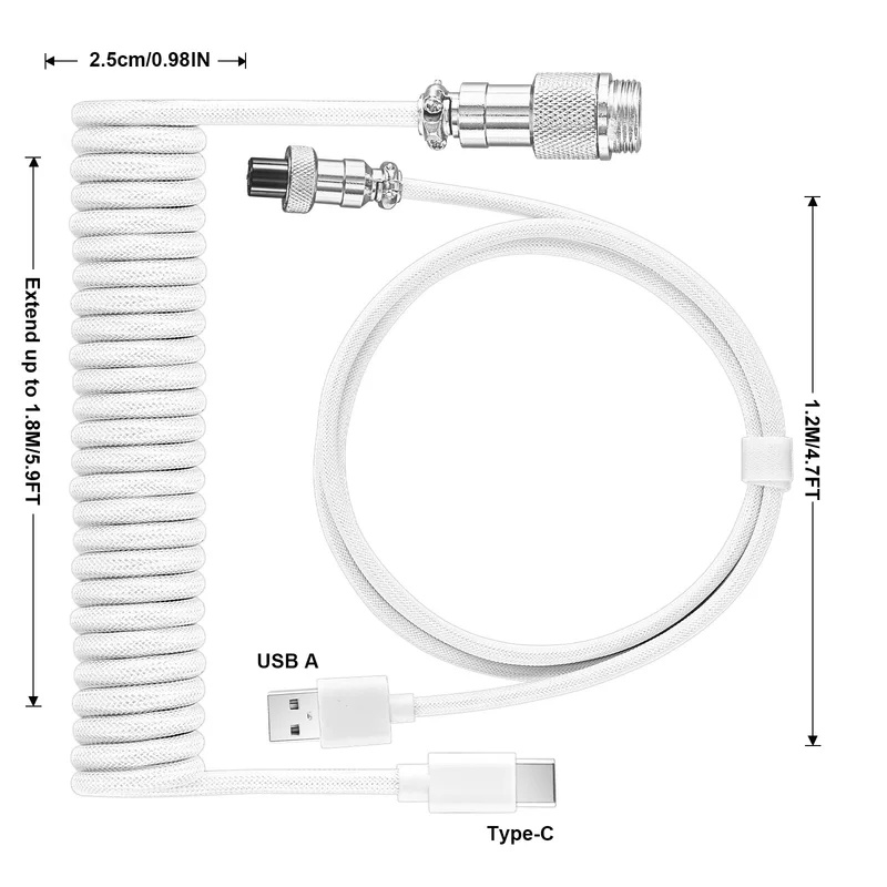 180cm Mechanical Keyboard Coil - Gaming Keyboard Types ulasan dan harga