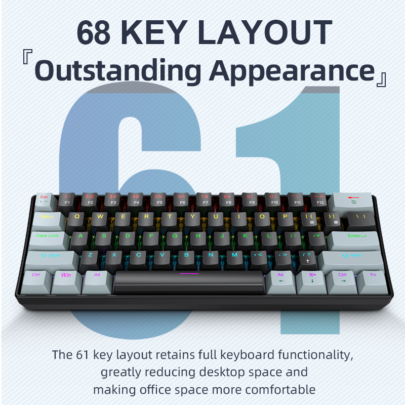APAYADO K61 Mini Mechanical Ke - Gaming Keyboard Half ulasan dan harga