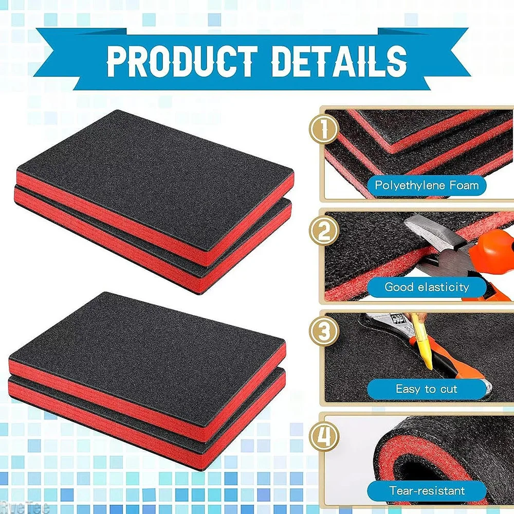 4Pcs Tool Box Foam Inserts Pac - Polyurethane Foam Sheet ulasan dan harga