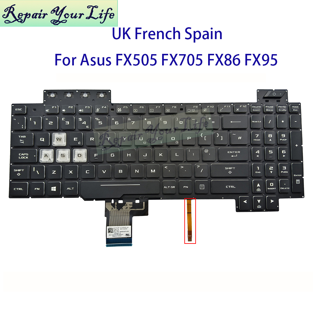 UK Spain French AZERTY Keyboar - Gaming Keyboard Asus ulasan dan harga
